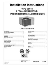ICP PGF336080 Installation Instructions Manual