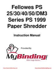Fellowes Powershred PS40 Operating Instructions Manual
