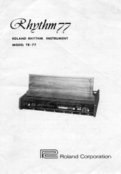 Roland Rythm 77 Manual