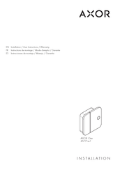 Axor One 45771821 Installation/User Instructions/Warranty