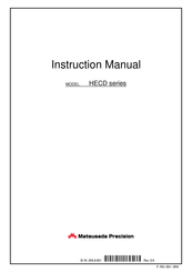 Matsusada Precision HECD-4B1x2 Instruction Manual