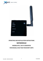 Xvent WIFIMODULE Operating And Installation Instructions