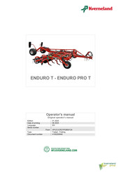 Kverneland Enduro Pro 5000T Operator's Manual
