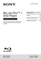 Sony YY0156D Operating Instructions Manual