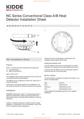 Kidde NC-DPH-W Installation Sheet