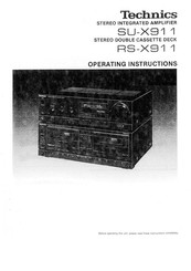 Technics SU-X911 Operating Instructions Manual