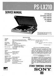 Sony PS-LX210 Service Manual