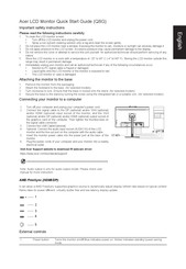 Acer CB272 D3bmiprcx Quick Start Manual