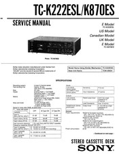 Sony TC-K870ES Service Manual