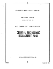 Hp 1111A Operating And Service Manual