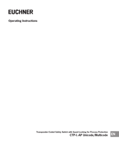 EUCHNER CTP-I2-AP-U-HA-AZC-SA-126258 Operating Instructions Manual