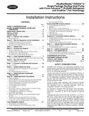 Carrier WeatherMaster 50GEQ 12 Series Installation Instructions Manual