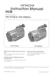 Hitachi HI 8 VM-H825LA Instruction Manual