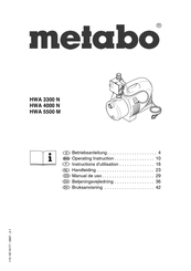 Metabo HWA 3300 N Operating	 Instruction