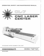 Cincinnati CL-7 Operation, Safety And Maintenance Manual