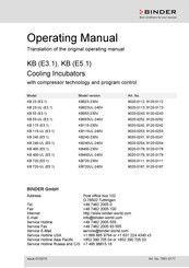 Binder KB240UL-240V Operating Manual