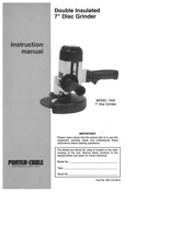 Porter-Cable 7400 Instruction Manual