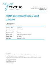 TEKTELIC Communications KONA Enterprise T0007433 User Manual