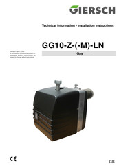 Giersch GG10/1-Z-LN Technical Information And Installation Instructions