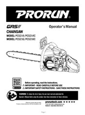 PRORUN PCS216C Operator's Manual