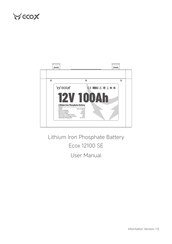 Ecox 12100 SE User Manual