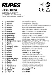 Rupes LHR 12E Operating And Maintenance Instructions Manual