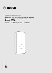 Bosch TR7001 L 18 DESOAB Installation And Operating Instructions Manual