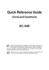 Samsung SC-54E Quick Reference Manual