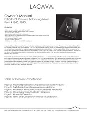 Lacava ELEGANZA 1840L Owner's Manual