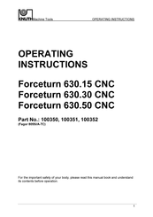 Knuth Forceturn 630.15 CNC Operating Instructions Manual