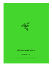 Razer RZ01-0514 Important Product Information Manual