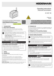 HEIDENHAIN AK GAP 108 Operating Instructions Manual