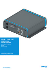 Zimmer AEPN Installation And Operating Instructions Manual