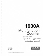 Fluke 1900A Instruction Manual