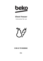 Beko 3106 G 7515020042 Instructions For Use Manual