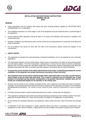 VALSTEAM ADCA MX20 Installation And Maintenance Instructions Manual