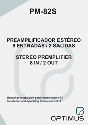 Optimus PM-82S Installation And Operating Instructions Manual