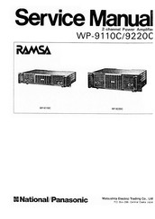 National Panasonic RAMSA WP-9110C Service Manual