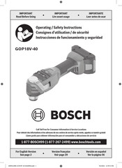 Bosch GOP18V-40 Operating/Safety Instructions Manual