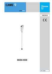 CAME 803XA-0330 Manual