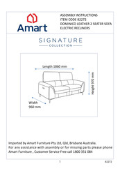 Amart Furniture SIGNATRE DOMINICO 82272 Assembly Instructions Manual