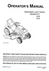 MTD 617 Operator's Manual
