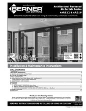 Berner ARE16-1036 Installation & Maintenance Instructions Manual