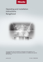 Miele DA 4208V D Operating And Installation Instructions