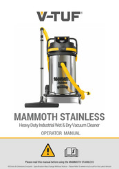 V-TUF MAMMOTH STAINLESS Operator's Manual