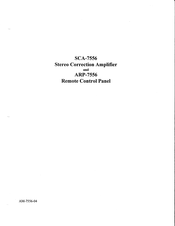 Ross ARP-755 Quick Start Manual