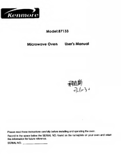 Kenmore 87133 User Manual