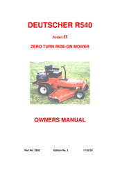 Deutscher II Series Owner's Manual