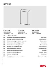 KWC 3600008937 Installation And Operating Instructions Manual