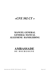 Ambassade de Bourgogne CFE 502 CT General Manual